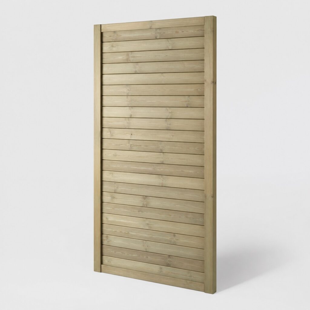 Écran occultant en bois traité de 90 x 180 cm sur fond gris clair